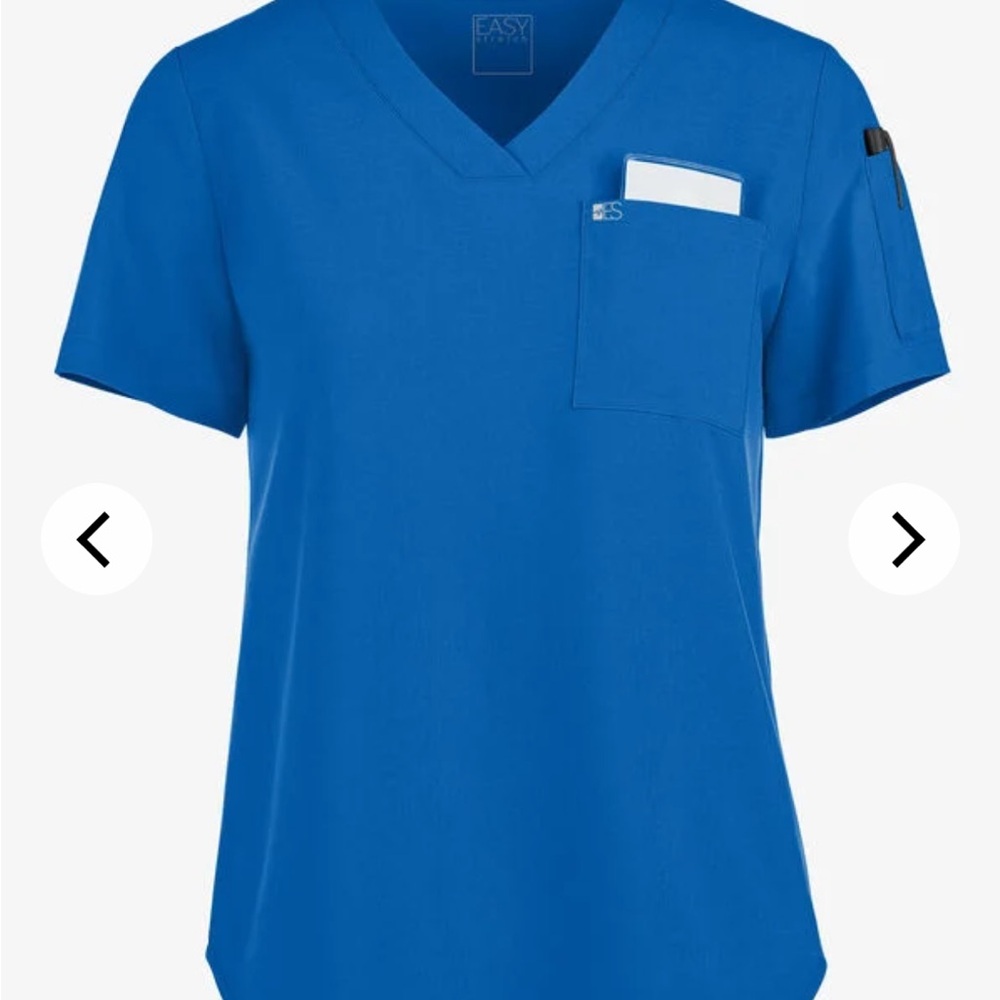 2 Royal Blue Tuck In Scrub Tops